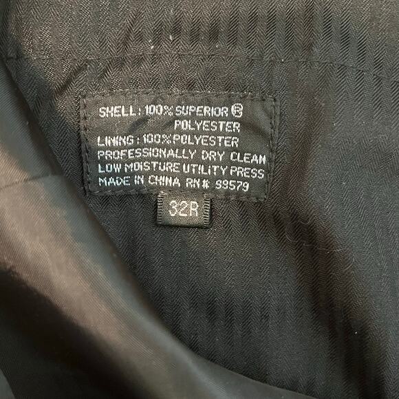 Bolzano Black Dress Pants Mens 32R Flat Front Classic Fit Business Formal Slacks - Picture 4 of 8